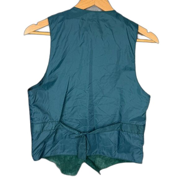 Vintage 90s Suede Patchwork‎ Vest Women M Western Boho Teal Plum Festival - Picture 4 of 5
